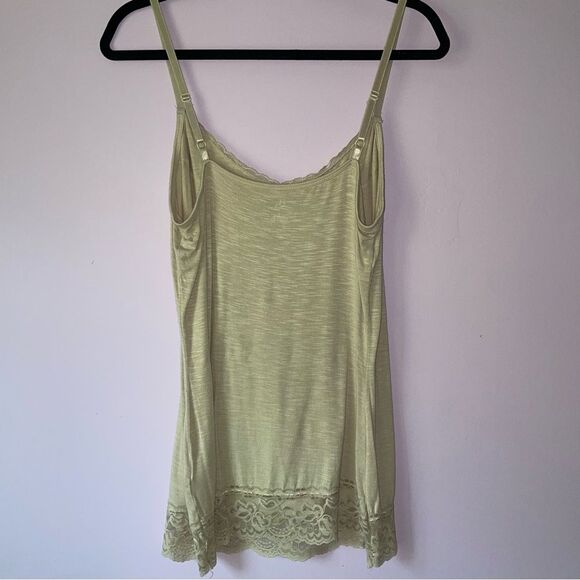 DressBarn Size L Tan Cami w Lace Trim 90s Y2K Neutral Basic - Picture 5 of 7